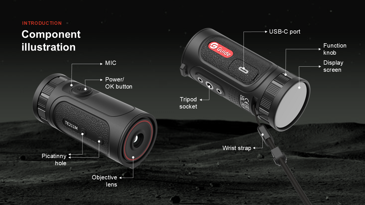 TE211 M Thermal Monocular 1.2x 256x192 10mm with Touchscreen