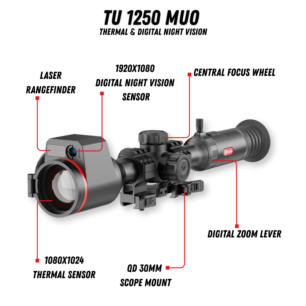 TU1250 M 3.0 Thermal & Night-Vision Riflescope 2x 1280x1024 50mm LRF