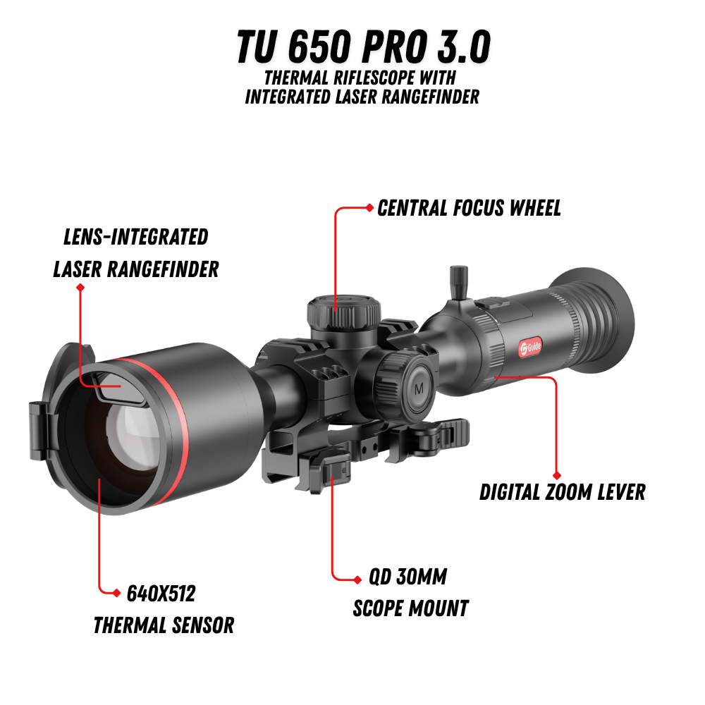 TU650 LRF PRO 3.0 Thermal Riflescope 3.7x 640x512 50 mm In-lens LRF